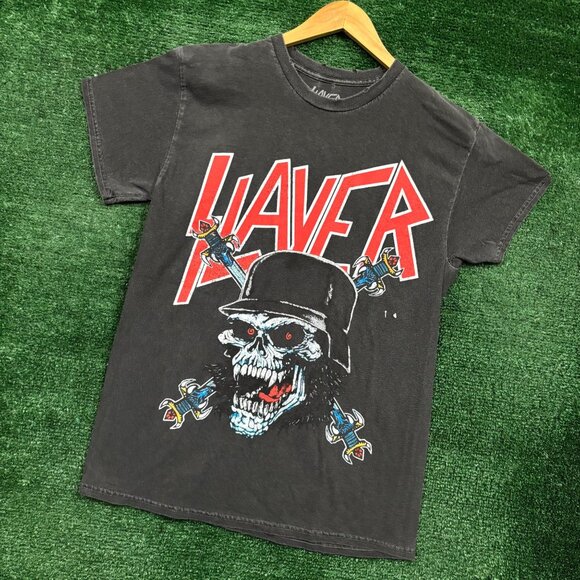 Slayer Skull and Crossbones Thrash Metal Band T-Shirt Size Medium - Picture 3 of 4
